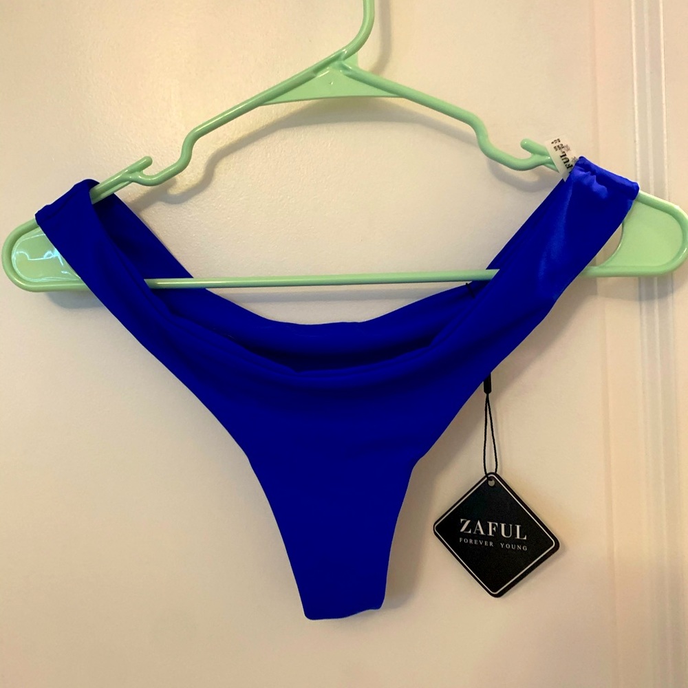 NWT Royal Blue Brazilian Cut Bikini Bottoms Large